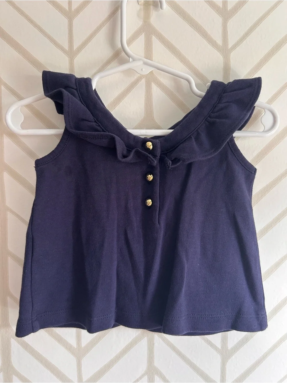 *Janie and Jack* Navy Ruffle Tank Top
